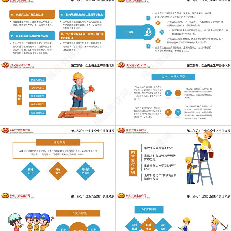遵守安全生产法当好第一责任人PPT清新卡通风安全生产月宣传安全教育课件