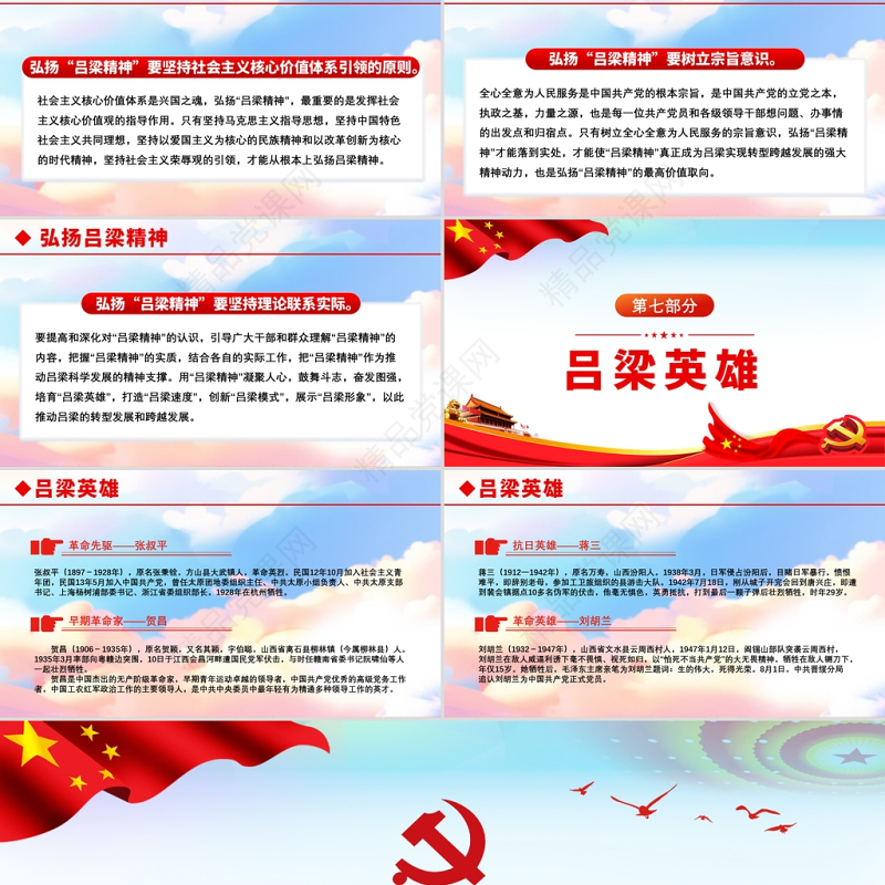 2021弘扬吕梁精神传承红色基因PPT