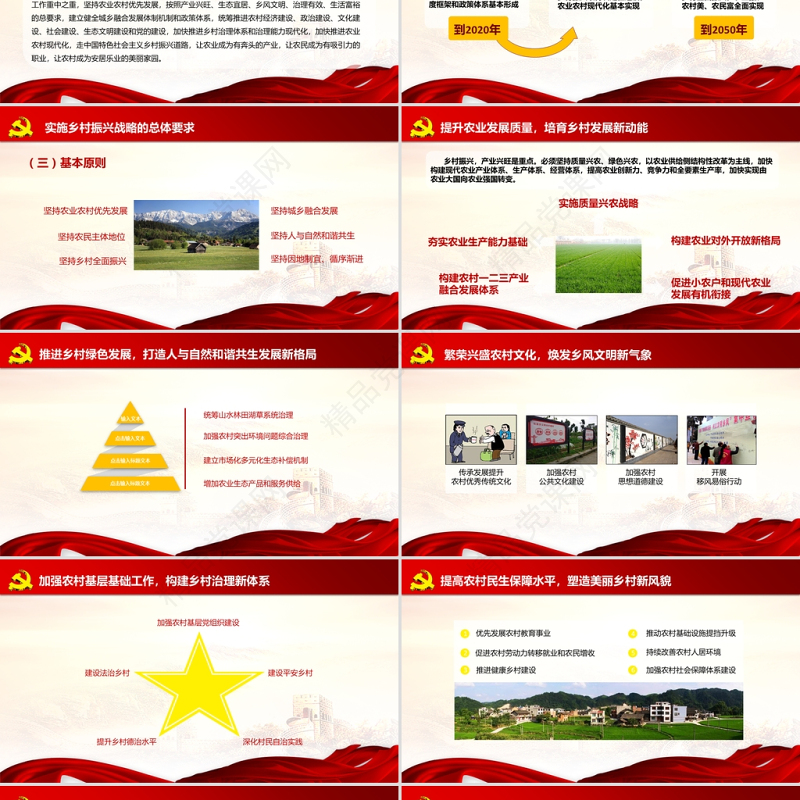 年中央一号文件全面推进乡村振兴脱贫攻坚党课PPT