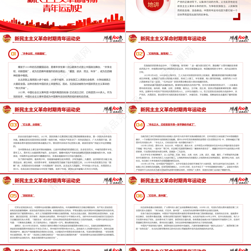 党领导的青年运动史PPT党政风党建风中国共青团成立100周年弘扬五四精神挥洒热血青春专题团课