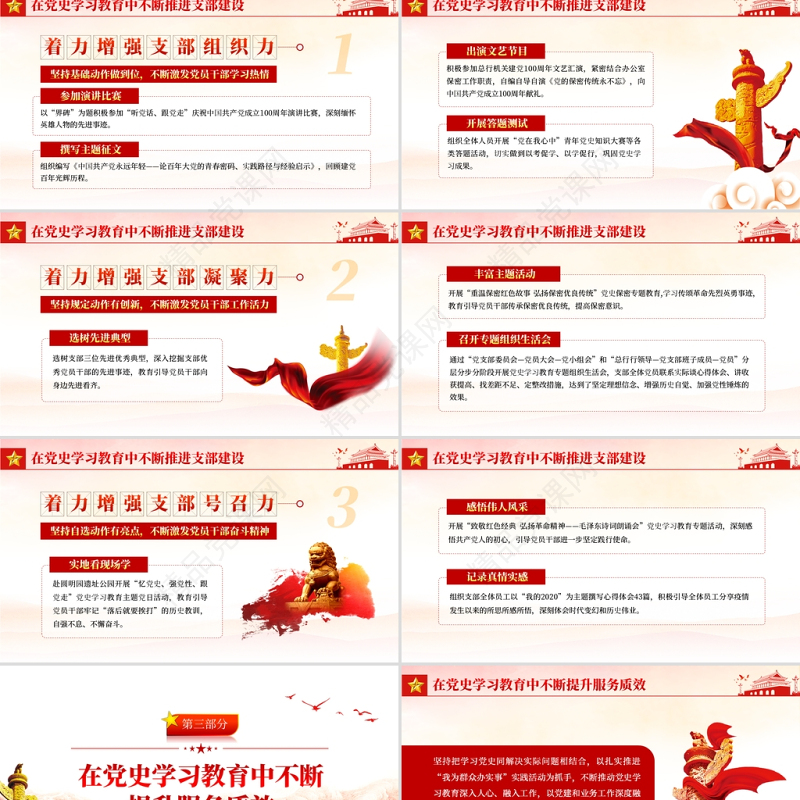 学党史牢记初心使命践行宗旨意识PPT红色简洁深入推进党史学习教育走深走实专题党课辅导课件