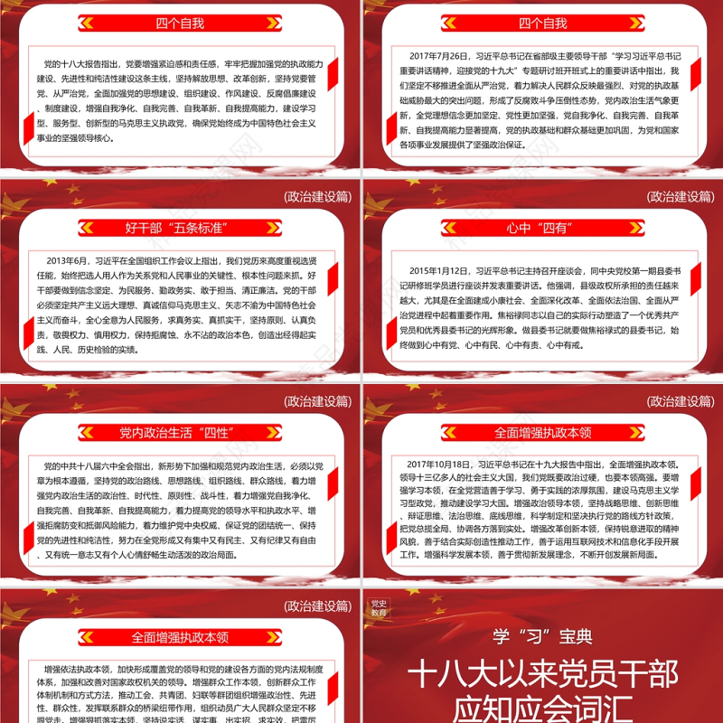 党的十八大以来党员干部应知应会词汇政治建设篇党课ppt
