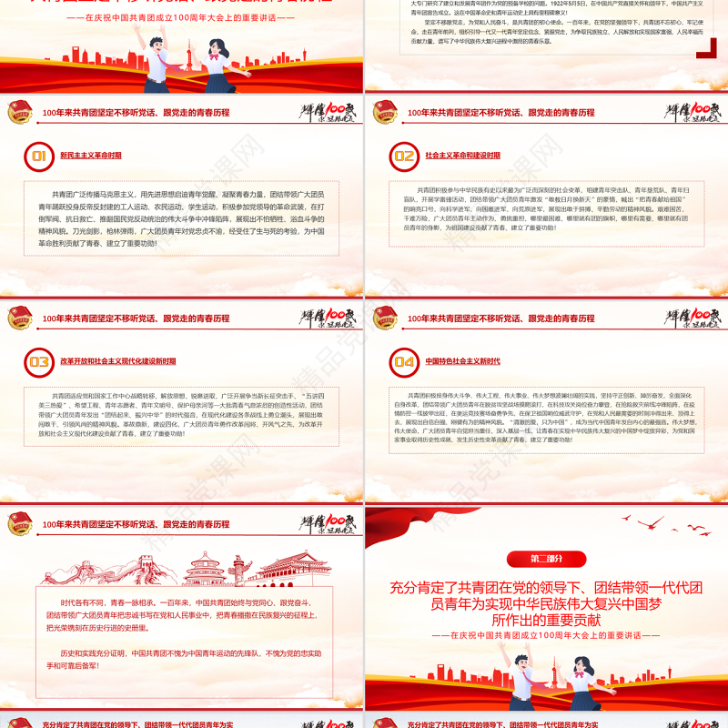 党政风优质在庆祝中国共产主义青年团成立100周年大会上的讲话精神解读团课