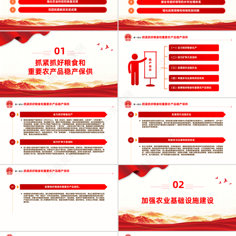 2023年中央一号文件PPT党政风优质关于做好全面推进乡村振兴重点工作的意见党课课件