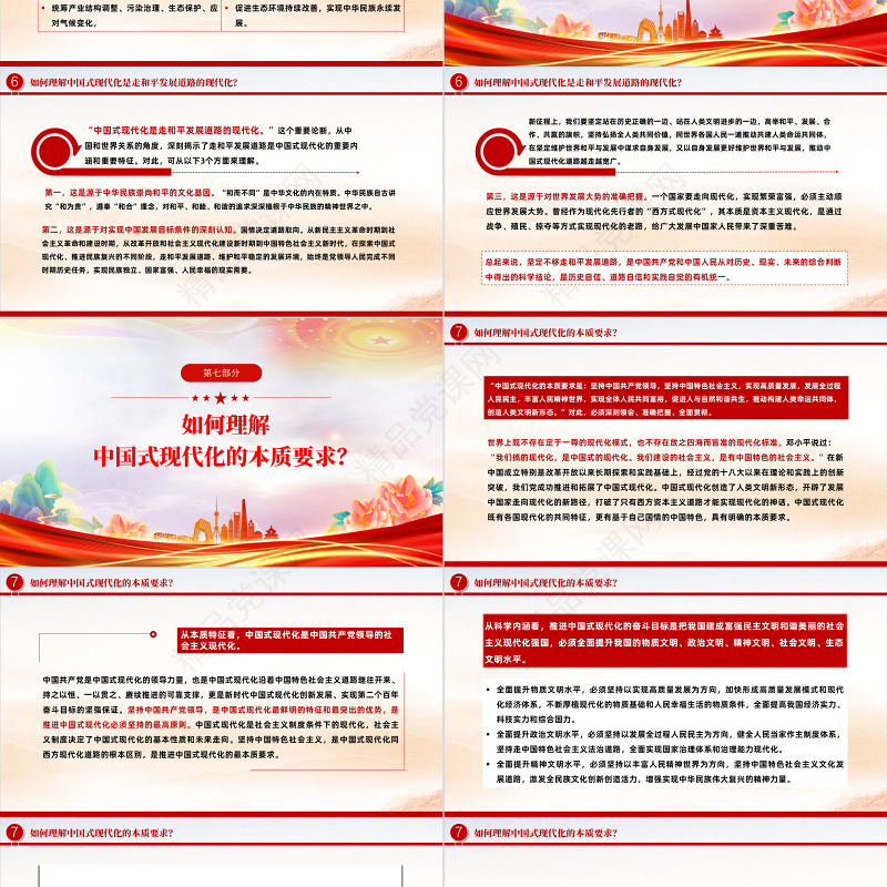 2023大会报告辅导百问关于中国式现代化PPT大气精美党员干部学习教育专题党课模板课件