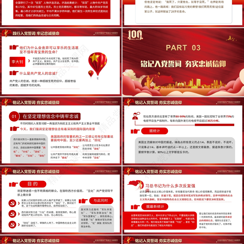 2021从入党誓词领悟党员的初心和使命ppt专题党课课件