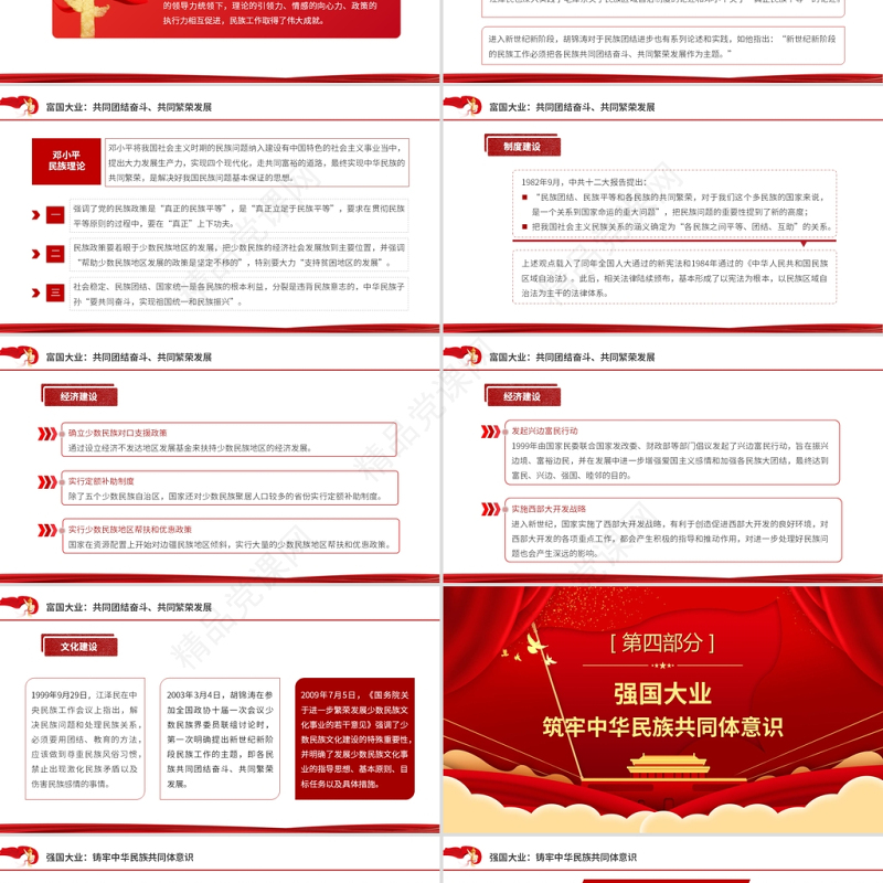 2021百年党史看中国共产党的凝聚力PPT红色党政风从一盘散沙到中华民族共同体党课课件