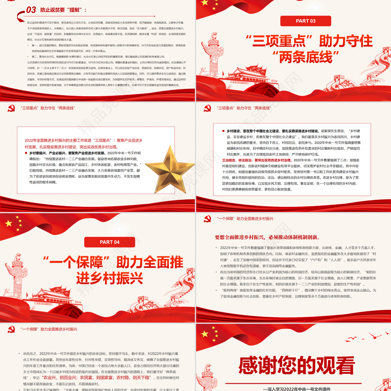 守住“两条底线”助力乡村振兴PPT深入学习2022年中央一号文件专题党课