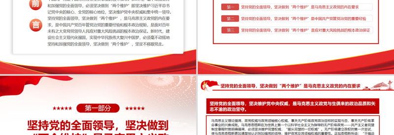 坚持党的全面领导坚决做到“两个维护”PPT党政风党员干部学习教育专题党课