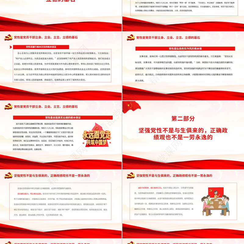 在强化党性锻炼中树立和践行正确政绩观PPT党政风党员干部学习教育专题党课课件