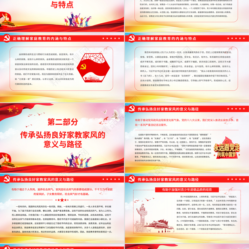 高度重视家庭家教家风建设PPT党政风党员干部深入学习《决议》专题党课课件