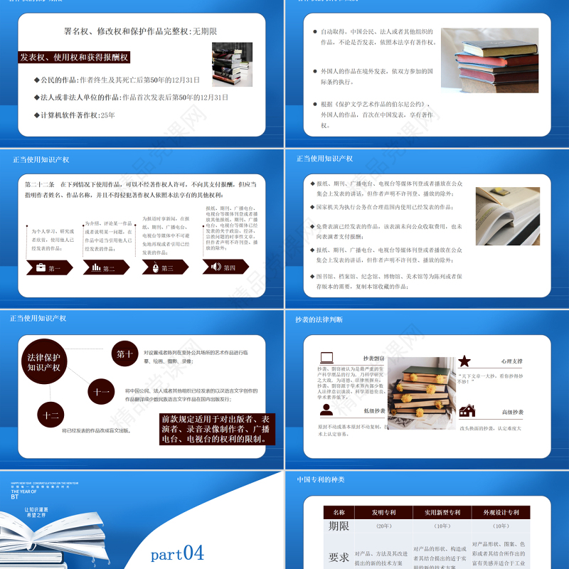 蓝色简约世界知识产权日尊重保护知识和财富科学技术推进文明PPT