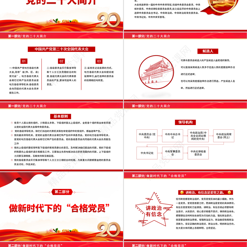 以奋斗姿态迎接党的二十大召开PPT党支部党员干部喜迎二十大主题演讲课件