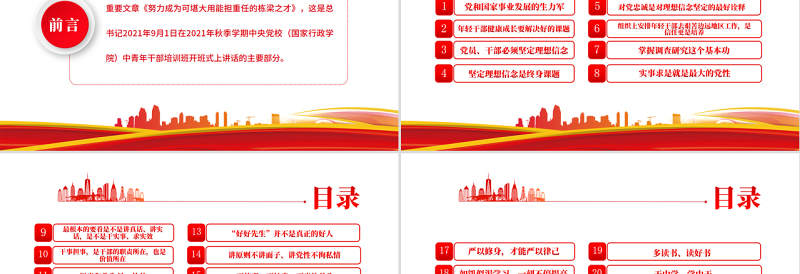 总书记谈年轻干部成长成才的20个要点专题PPT课件模板