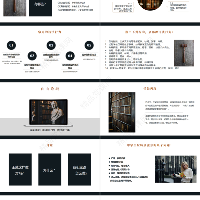 黑金简约大气世界法律日介绍 PPT