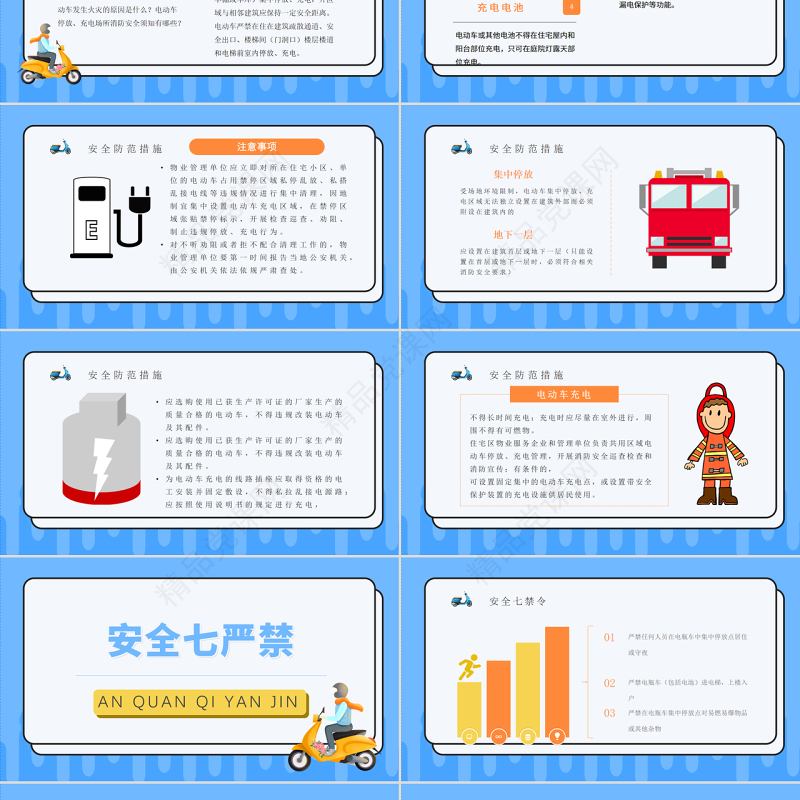 2022电动车消防安全PPT创意活泼安全教育知识宣传PPT