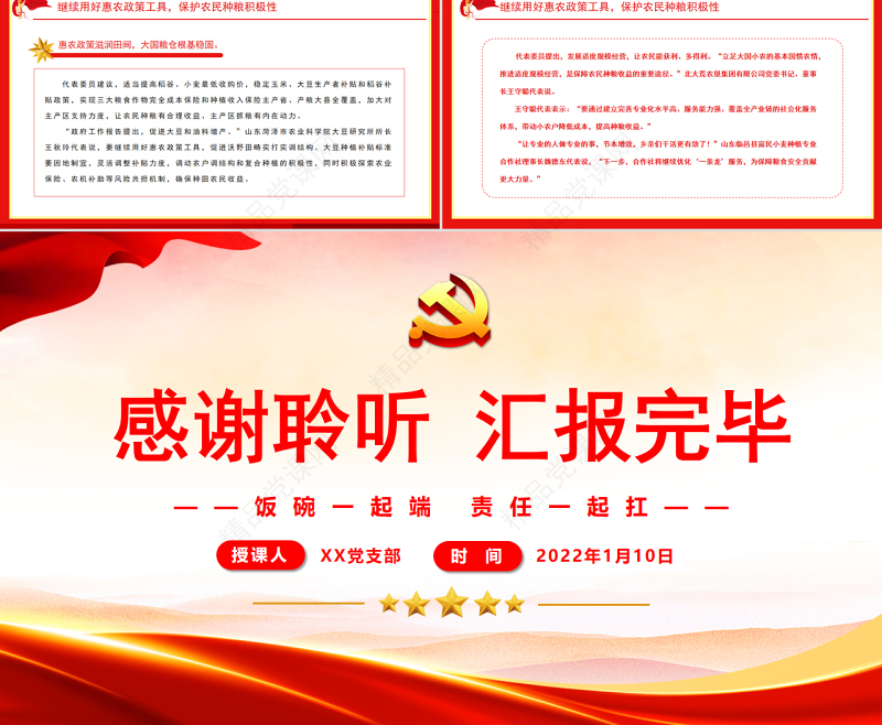 学习贯彻粮食安全党课专题课件