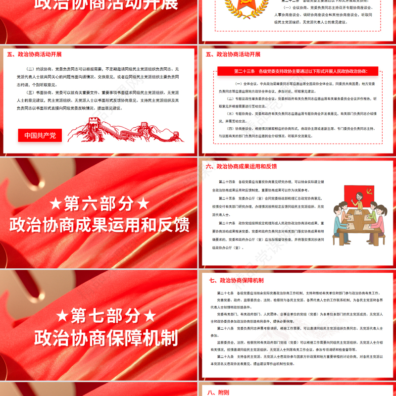 红色党政风中国共产党政治协商工作条例PPT专题党课
