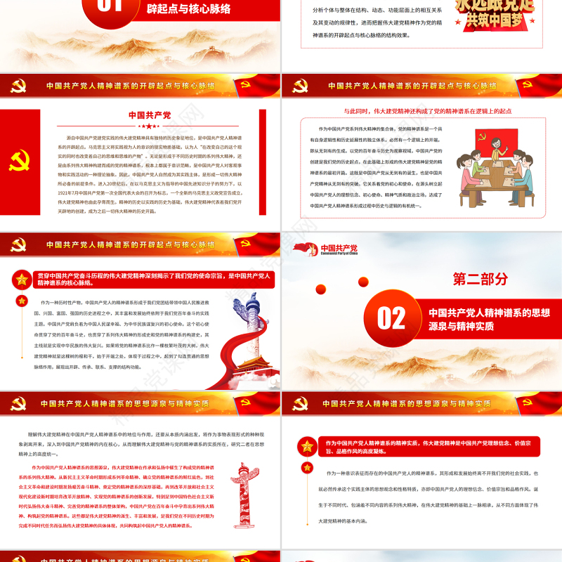 伟大建党精神是中国共产党人精神谱系的源头活水PPT党政风党员干部主题党日专题党课