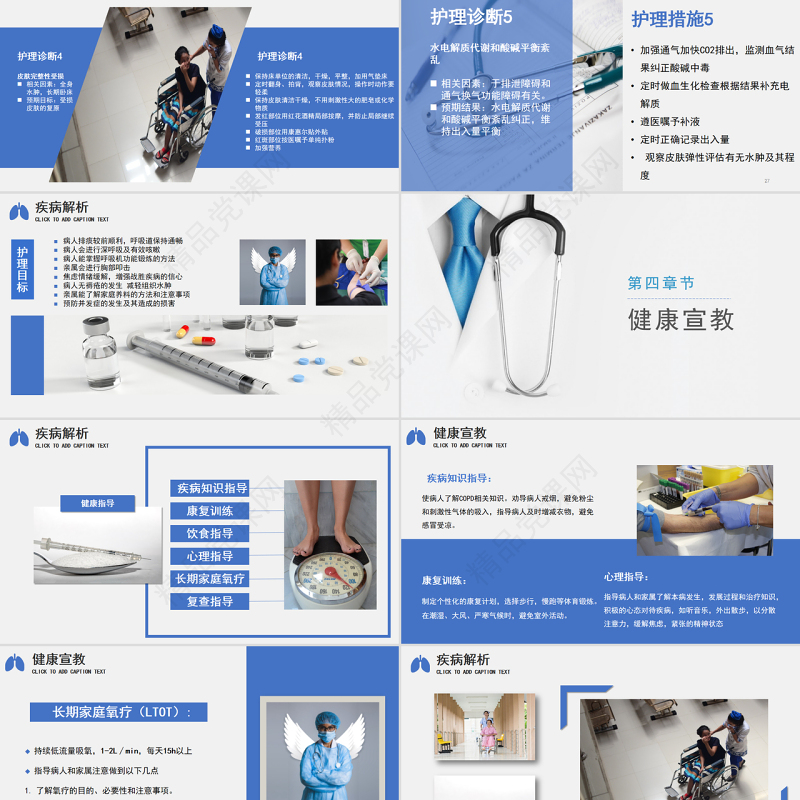 慢阻肺护理查房PPT简约商务风护理查房通用PPT