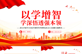 2023以学增智学深悟透强本领PPT优质党建风深入开展学习习近平新时代中国特色社会主义思想主题教育专题党课课件