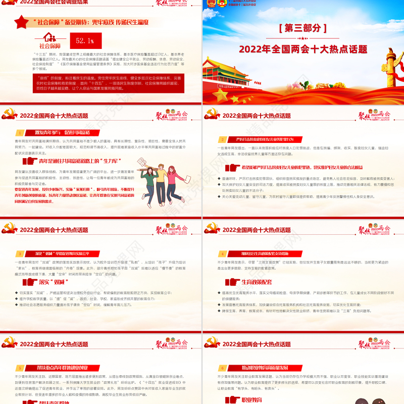 聚焦全国两会PPT精品以优异成绩迎接党的二十大召开党课课件