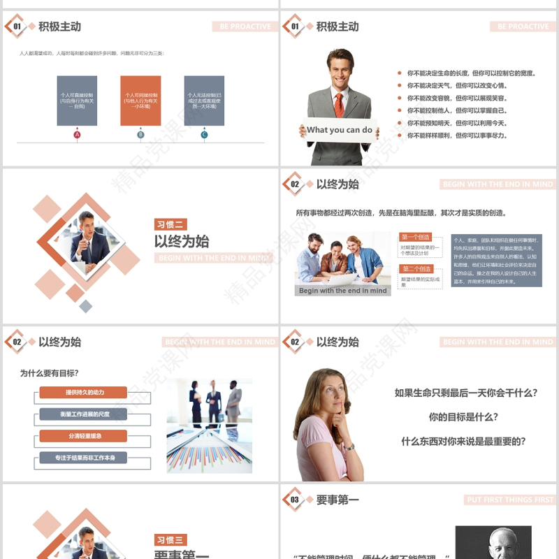 高效能人士的七种习惯PPT模板