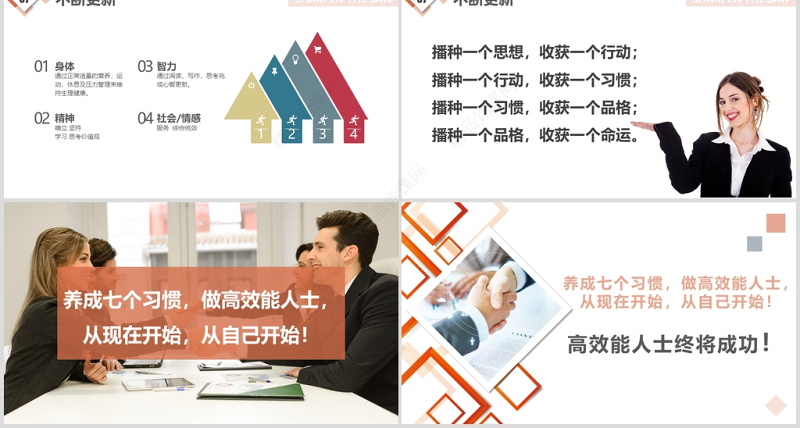 高效能人士的七种习惯PPT模板