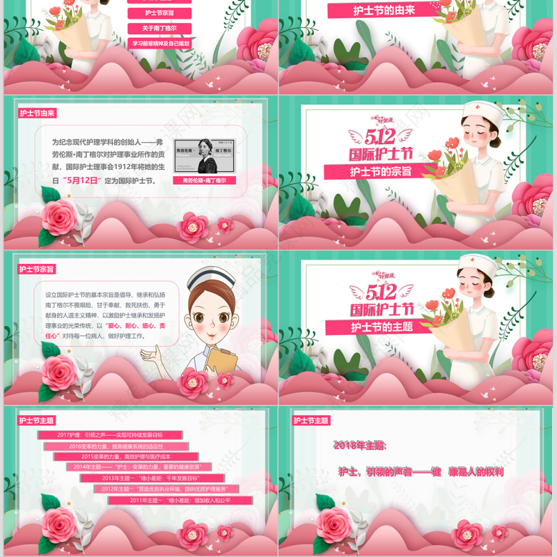 年512国际护士节主题班会PPT模板