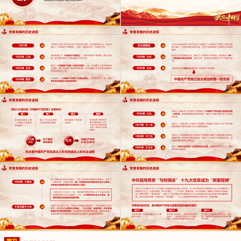 关于《中国共产党章程（修正案）》的决议PPT党政风优质写入党章的新内容学习解读党课课件