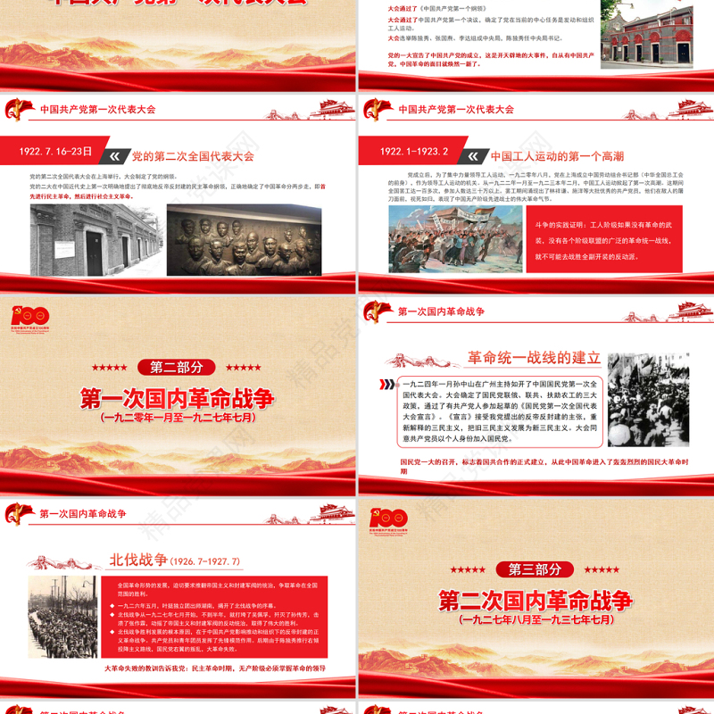 1921-1949年新民主主义革命时期的历史PPT建党100周年学党史系列专题党课教育PPT