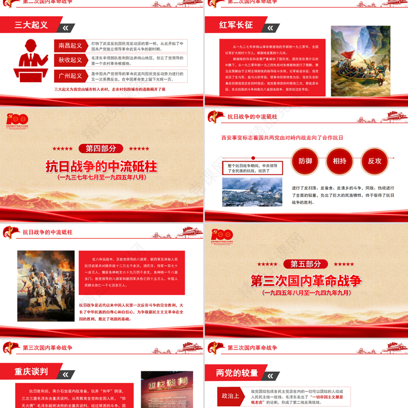 1921-1949年新民主主义革命时期的历史PPT建党100周年学党史系列专题党课教育PPT