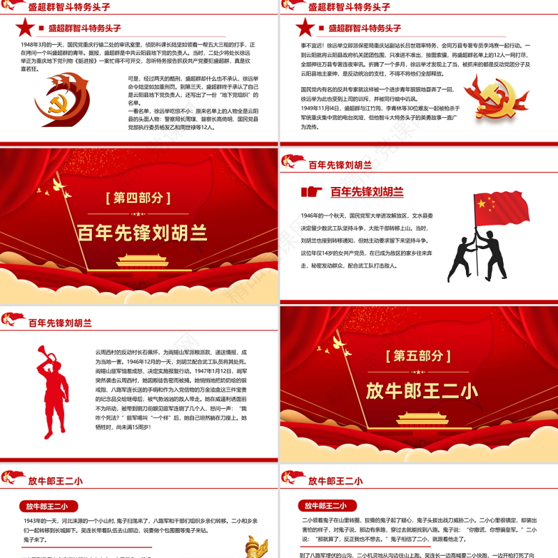 2021重温党政风经典小故事建党百年党史故事党史教育专题党课PPT模板
