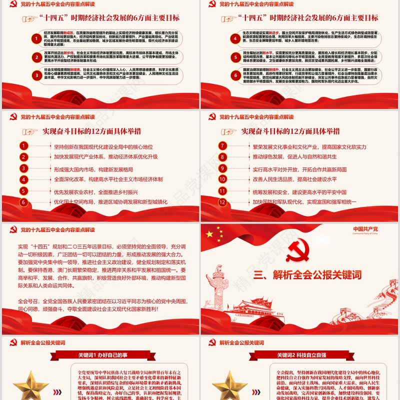 党政风中国共产党第十九届五中全会公报解读PPT