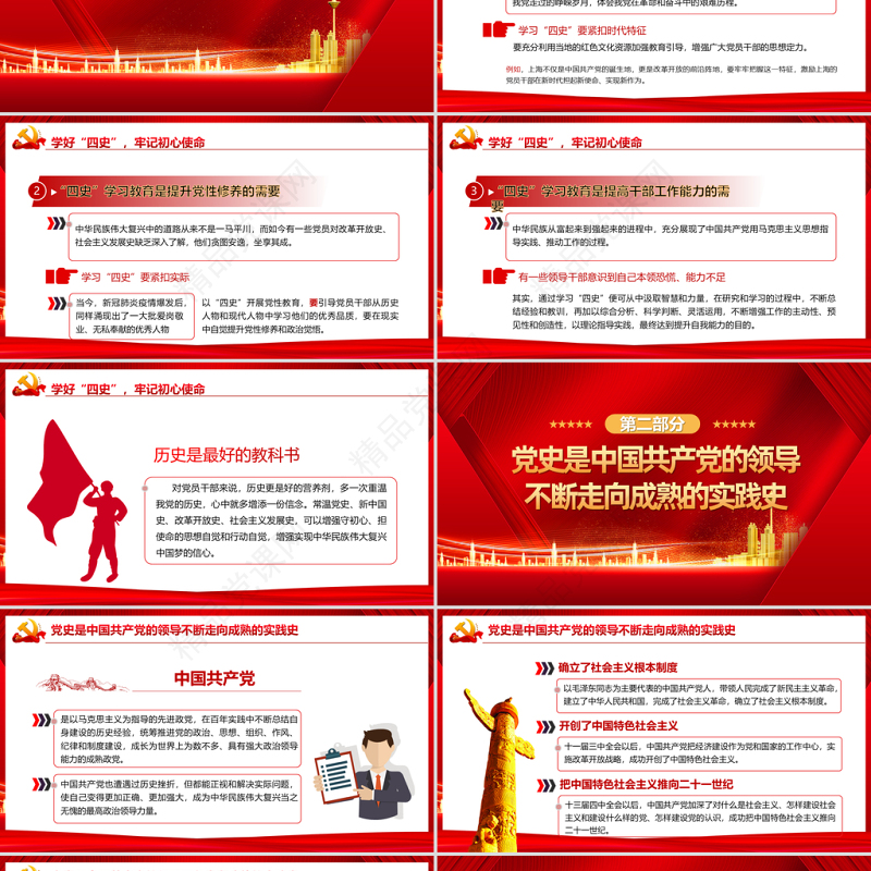 2021学好四史践行使命PPT党政风建党100周年学党史系列专题党课辅导课件