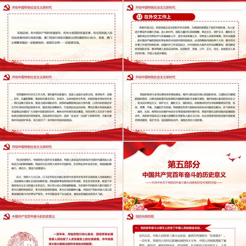 中共中央关于党的百年奋斗重大成就和历史经验的决议党课PPT