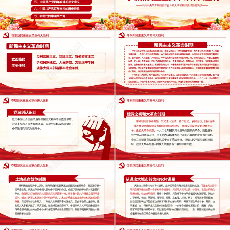 中共中央关于党的百年奋斗重大成就和历史经验的决议党课PPT