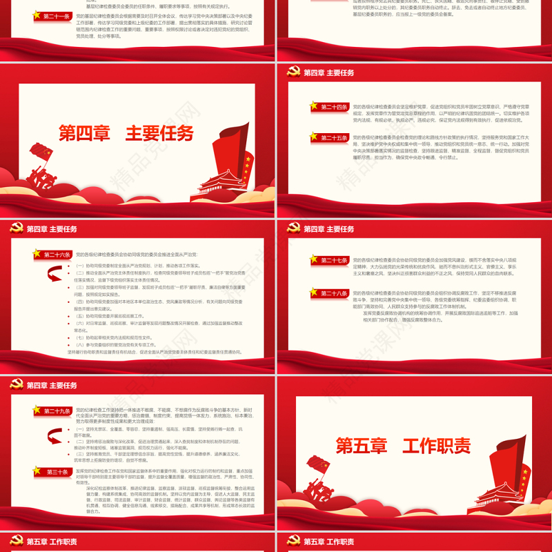 中国共产党纪律检查委员会工作条例PPT党政风庄严加强和规范新时代党的纪律检查委员会工作党课