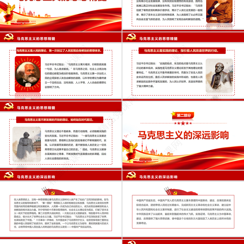 高扬马克思主义的真理旗帜PPT精品读习近平总书记《在纪念马克思诞辰二百周年大会上的讲话》专题党课课件模板