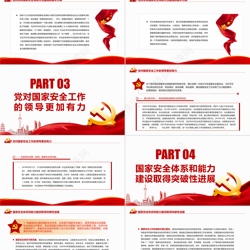 深入把握新时代国家安全伟大成就PPT红色党政风党员干部深入学习《决议》专题党课课件