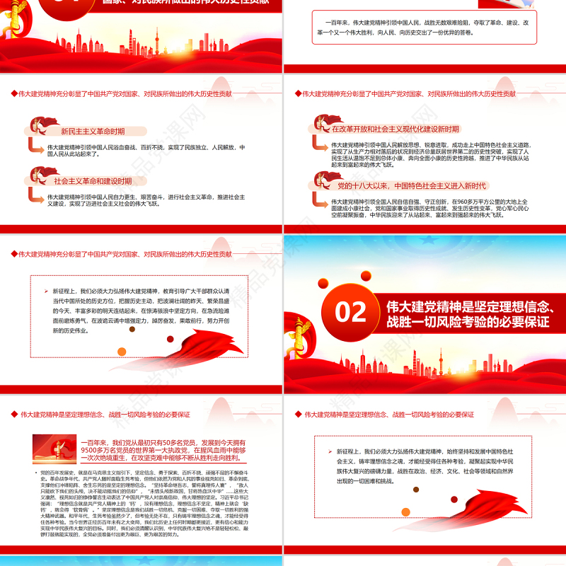 深刻认识伟大建党精神的历史意蕴和时代价值PPT红色党政风党员干部学习教育专题党课课件模板