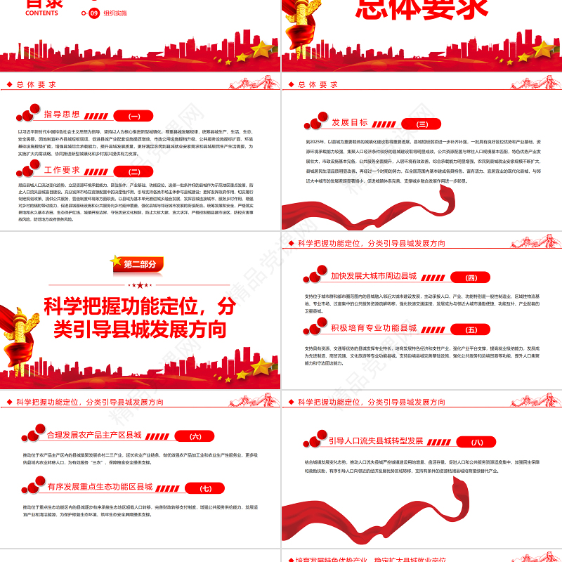 《关于推进以县城为重要载体的城镇化建设的意见》PPT专题课件模板