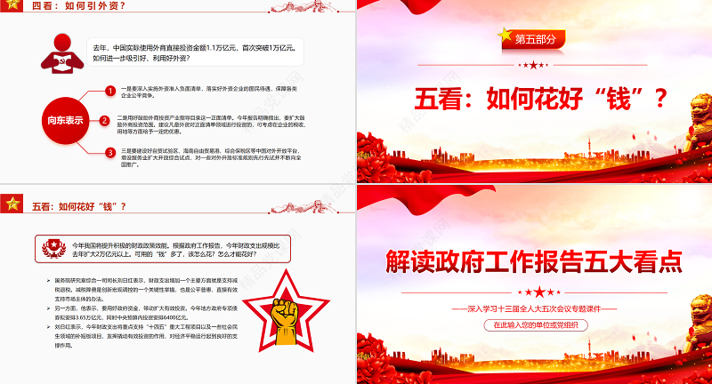 解读政府工作报告五大看点PPT深入学习十三届全国人大五次会议专题课件模板 政府工作报告 五大看点 十三届全国人大五次会议 两会 全国两会 聚焦两会 全国两会 两会精神 两会看点 聚焦两会 两会看点 十三届全国人大五次会议 全国政协十三届五次会议 两会召开时间 解读两会 两会ppt 关注民生 政府报告