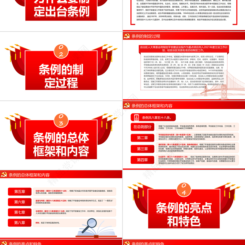 共建共治共享依法建设平安新疆PPT红色简洁《新疆维吾尔自治区平安建设条例》解读专题党课