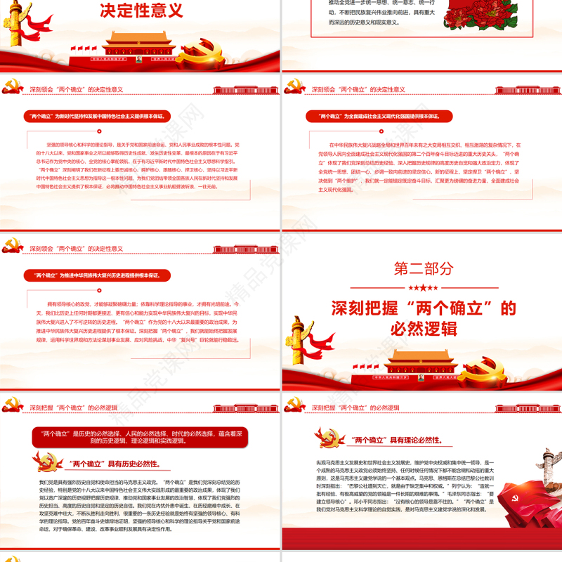 深刻把握“两个确立”自觉践行“两个维护”PPT党政风深入学习贯彻党的十九届六中全会精神专题党课课件