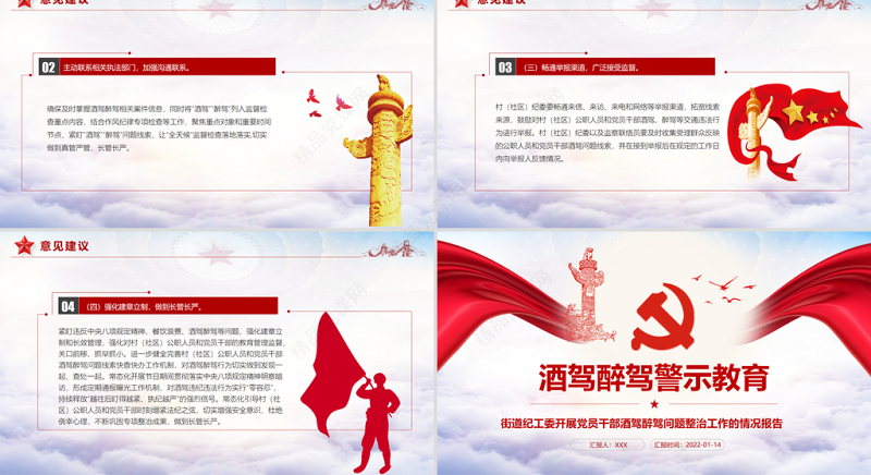 酒驾醉驾警示教育PPT党政风优质街道纪工委开展党员干部酒驾醉驾问题整治工作的情况报告专题课件