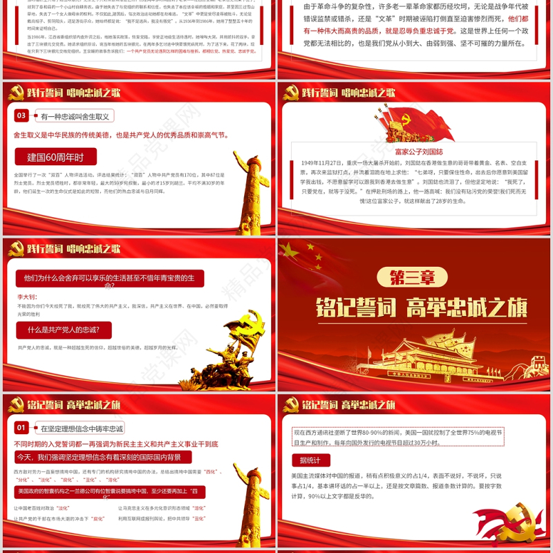 重温《入党誓言》入党誓词ppt永远忠诚于党PPT模板