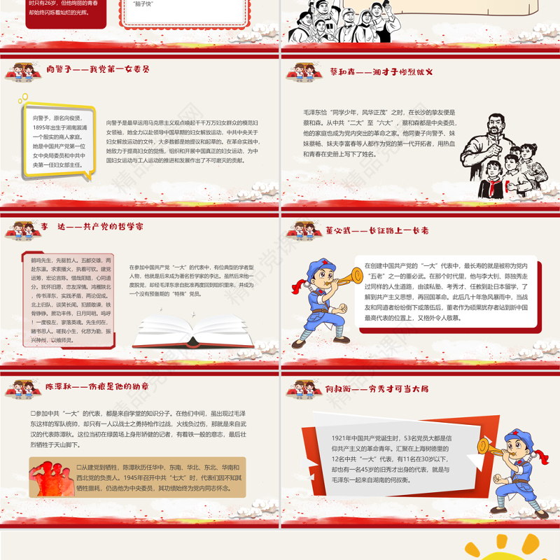 党史上的著名人物系列二PPT建党100周年小学生学党史红色教育专题党课课件