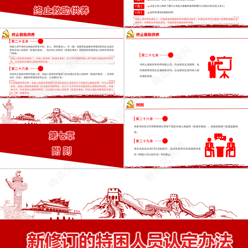 学习解读新修订的特困人员认定办法PPT专题课件模板