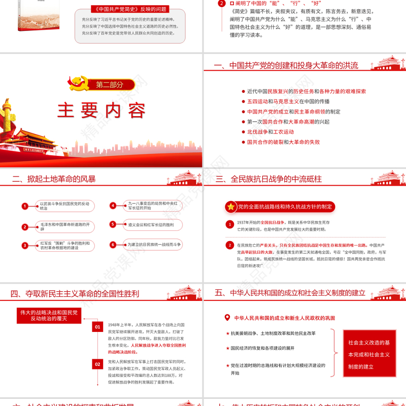 中国共产党简史PPT学党史颂党恩跟党走党员党史学习教育专题讲座党课课件